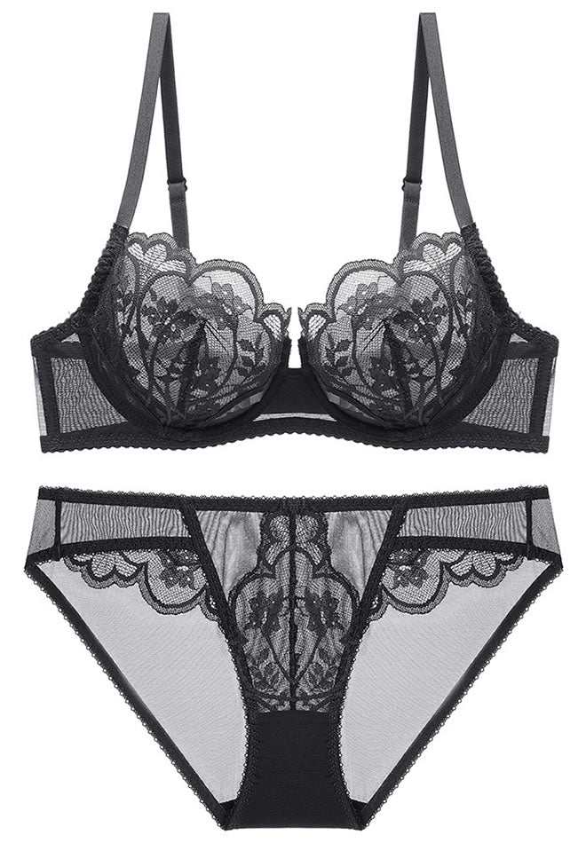 Enchanting Lace Underwire Bra & Thong Set