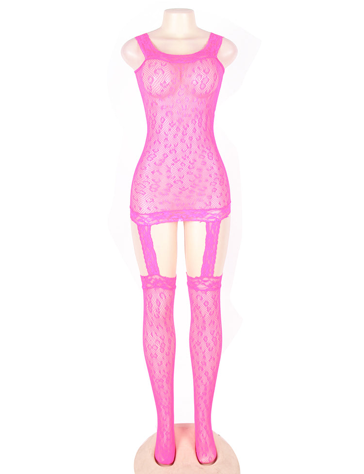 Plus Size Leopard Bodystocking