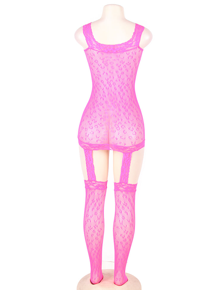 Plus Size Leopard Bodystocking