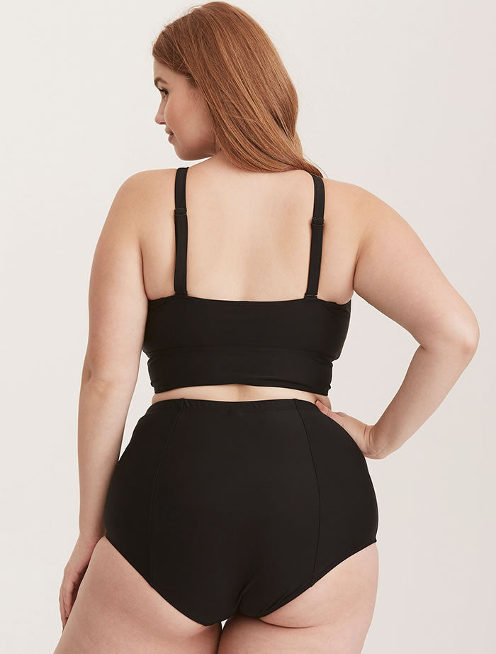 Plus Size Floral High-Waisted Bikini Swimsuit