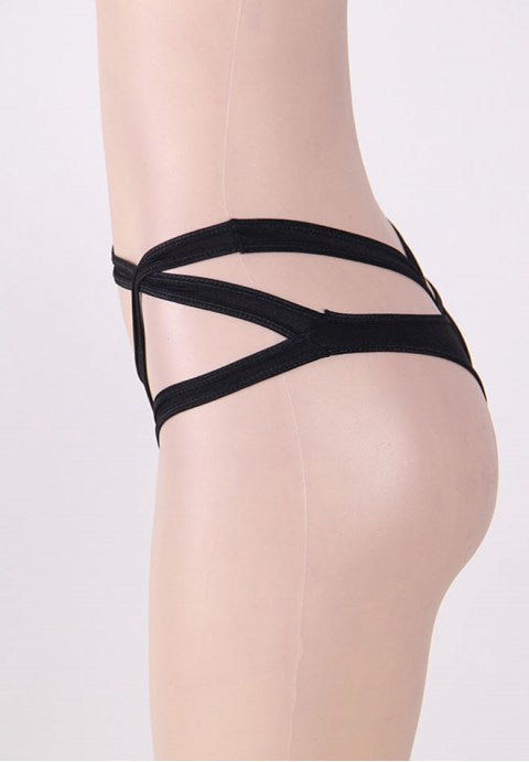 Plus Size Black Open Waist Panty