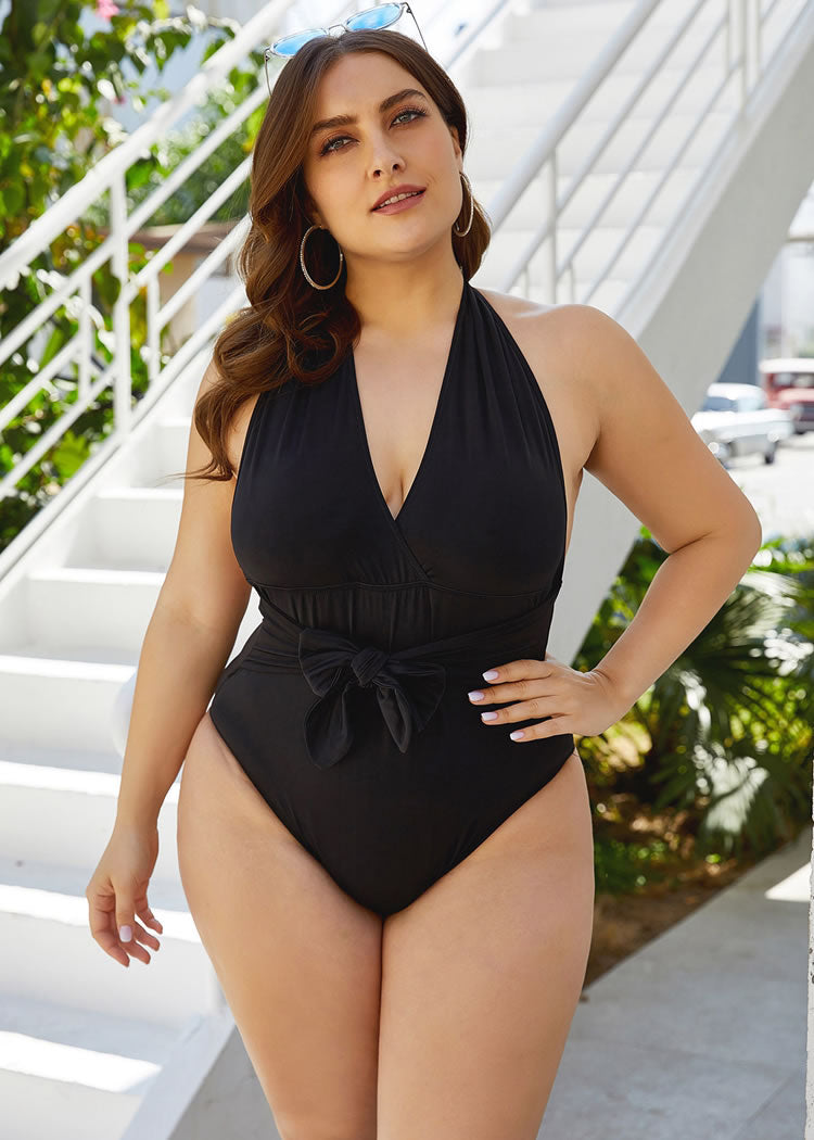 Plus Size Black Classic One-Piece Swimsuit