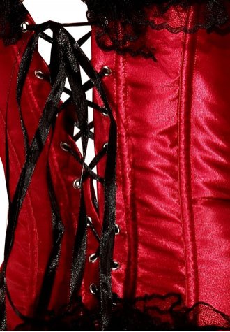 Plus size rose satin corset