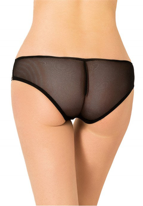 Plus Size Black Faux Leather Zip Panty