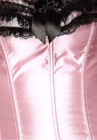 Plus Size Pink Satin Ruffle Corset Dress