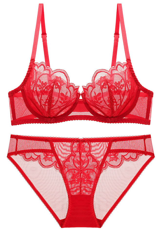 Enchanting Lace Underwire Bra & Thong Set