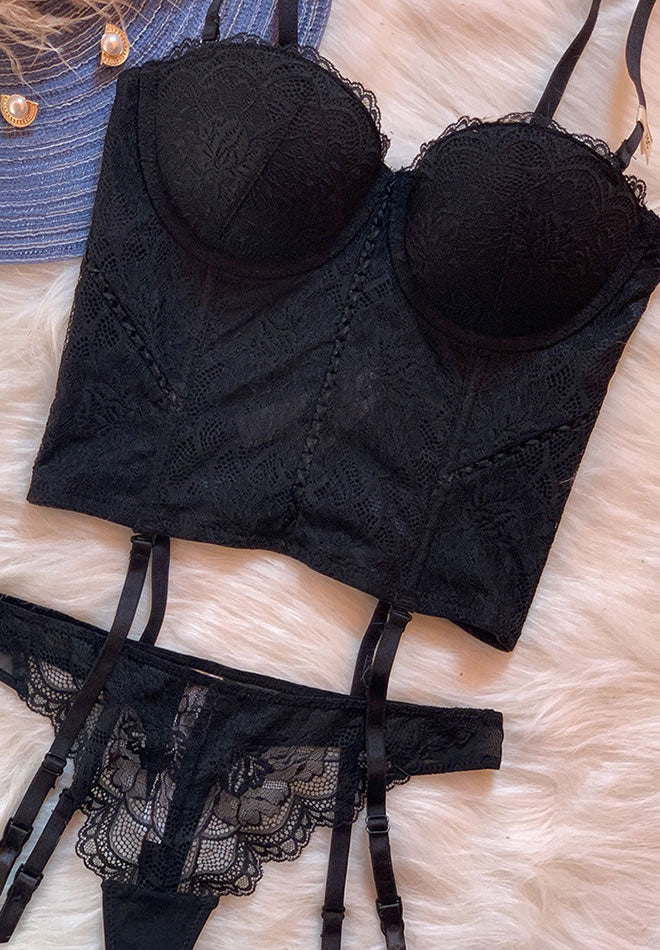 Eyes On You Lace Bra & Thong Set