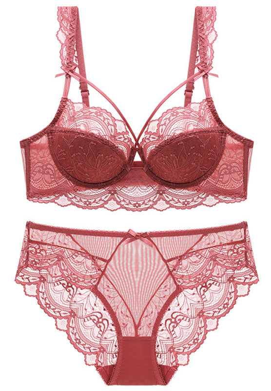 Morning Kiss Lace Underwire Bra & Thong Set