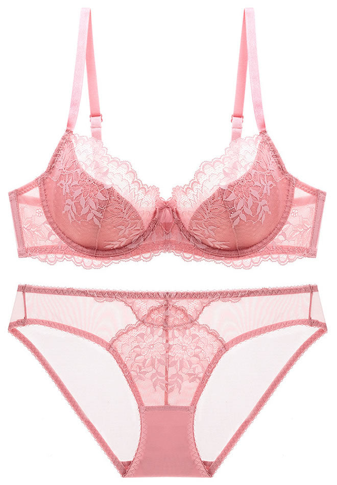 On The Daily Lace Underwire Bra & Thong Set