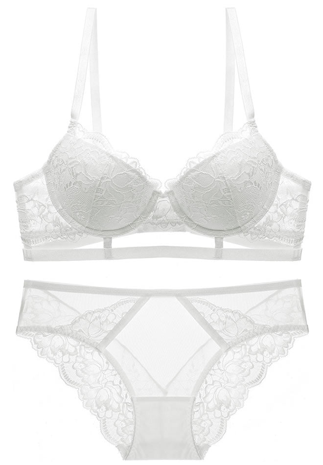 Lace Underwire Bra & Thong Set - Classic
