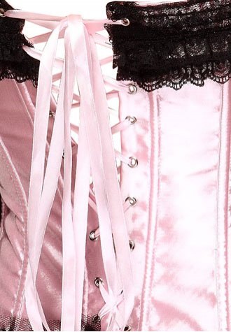 Plus size pink satin corset dress