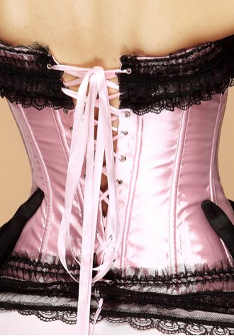 Plus Size Pink Satin Ruffle Corset Dress