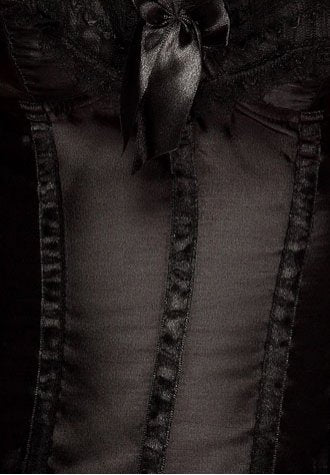 Plus Size Black Satin Ruffle Corset Dress